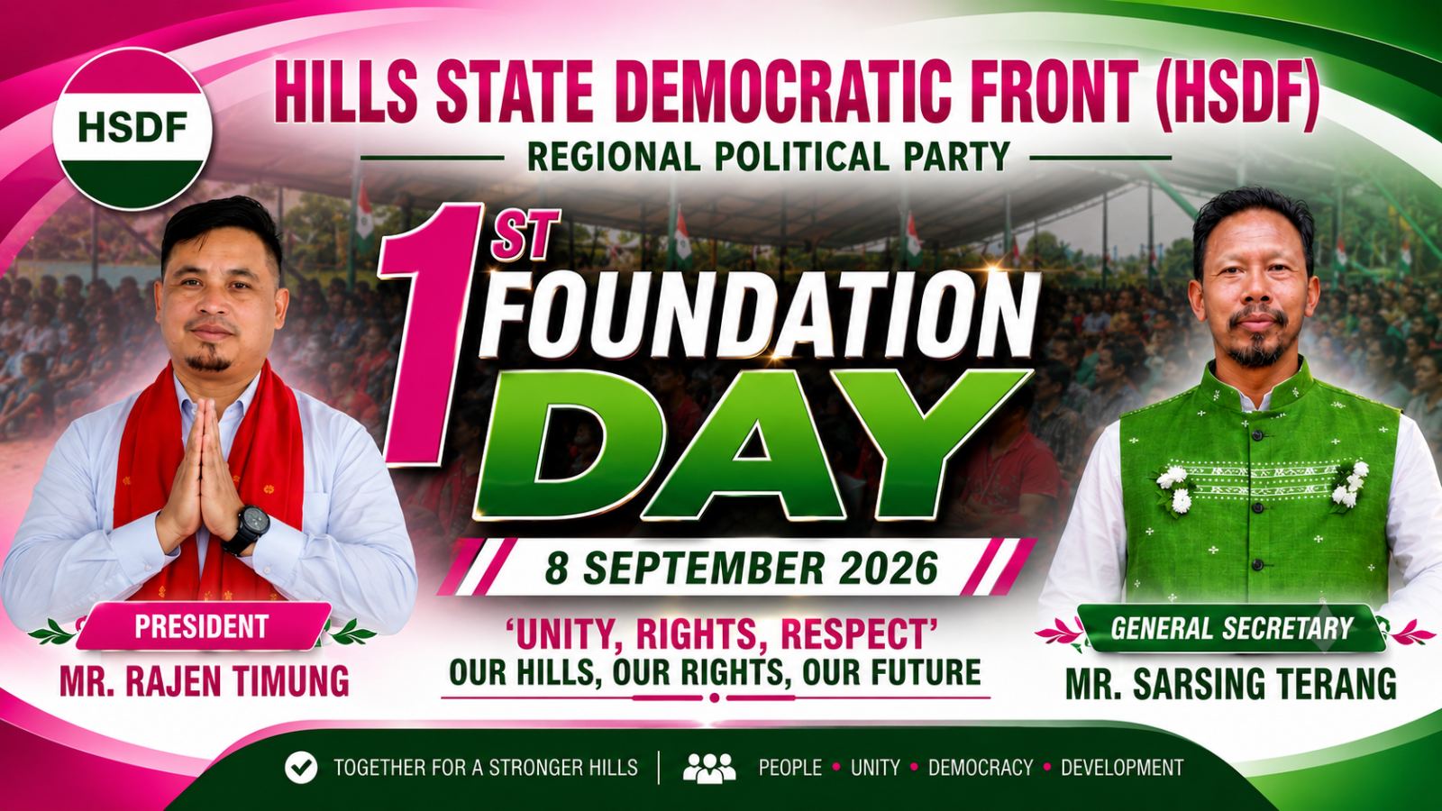 HSDF Regional Political Party - 1st Foundation Day Invitation & Introduction